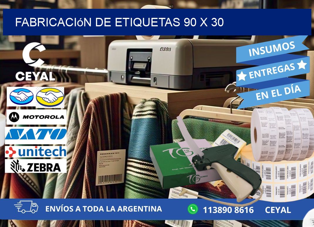 Fabricación de etiquetas 90 x 30