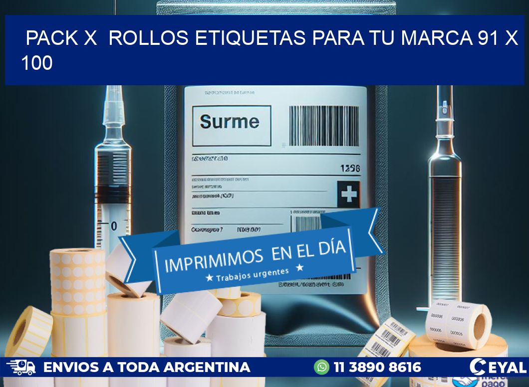 Pack X  Rollos Etiquetas para tu marca 91 x 100