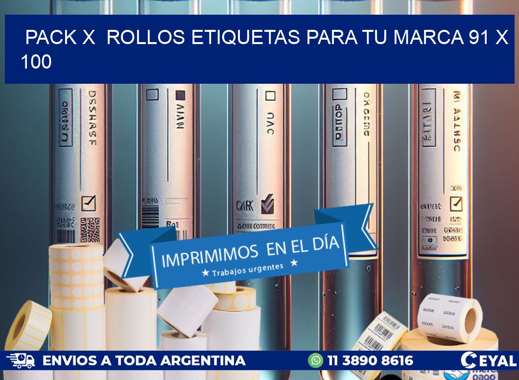 Pack X  Rollos Etiquetas para tu marca 91 x 100