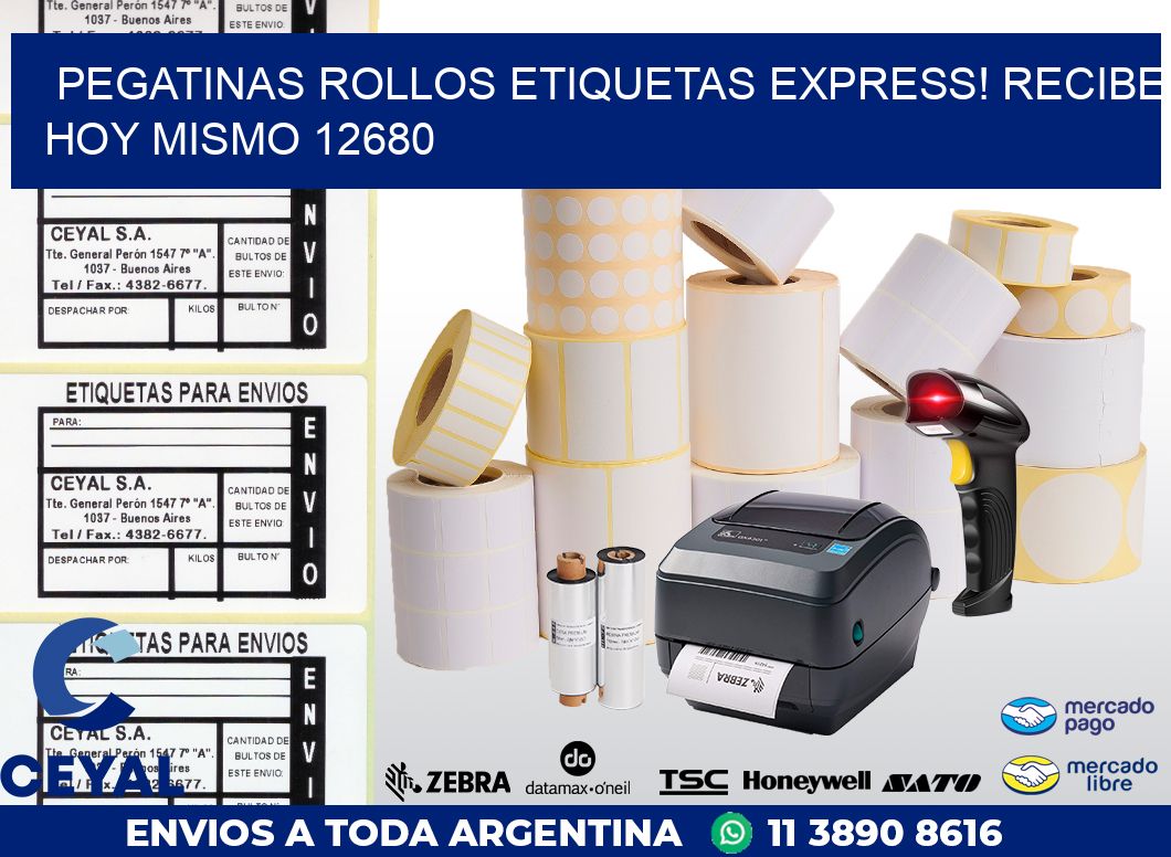 Pegatinas rollos etiquetas Express! Recibe Hoy Mismo 12680