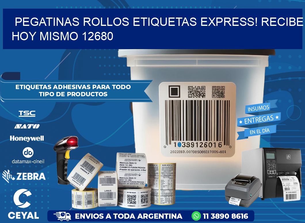Pegatinas rollos etiquetas Express! Recibe Hoy Mismo 12680