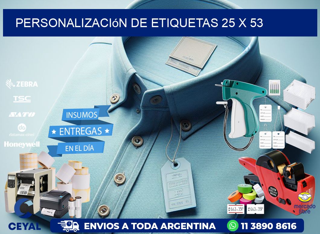 Personalización de etiquetas 25 x 53