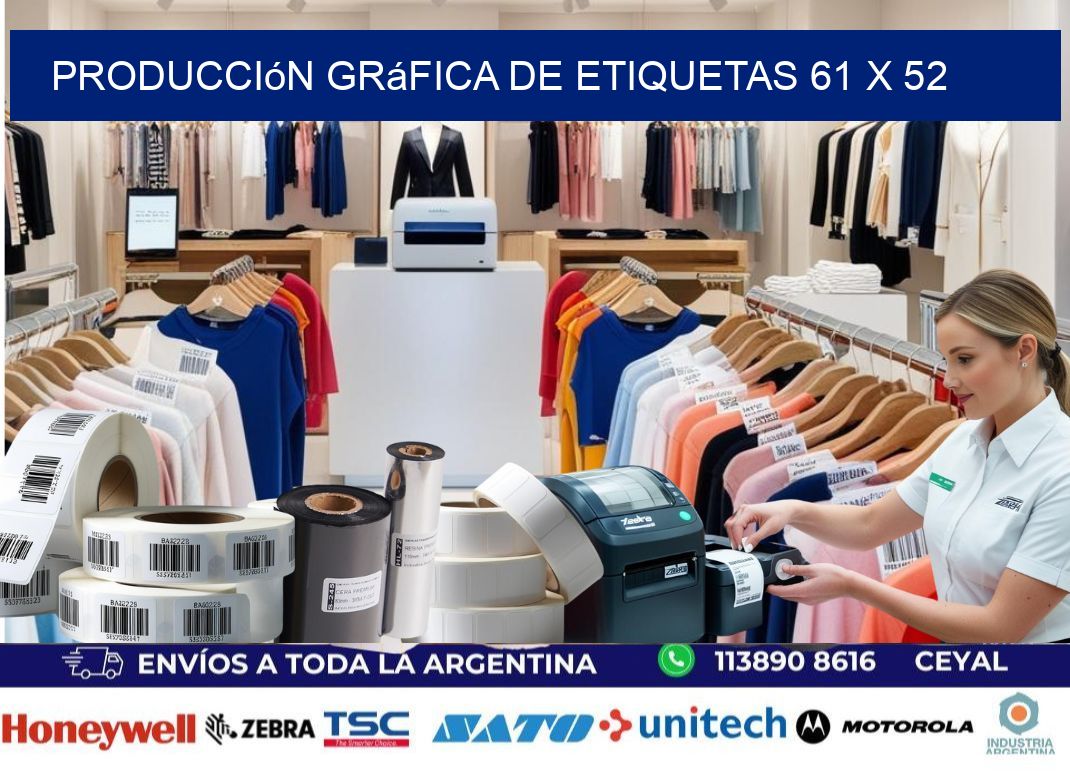 Producción gráfica de etiquetas 61 x 52