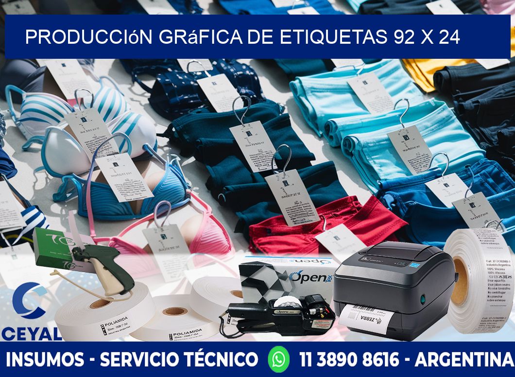 Producción gráfica de etiquetas 92 x 24