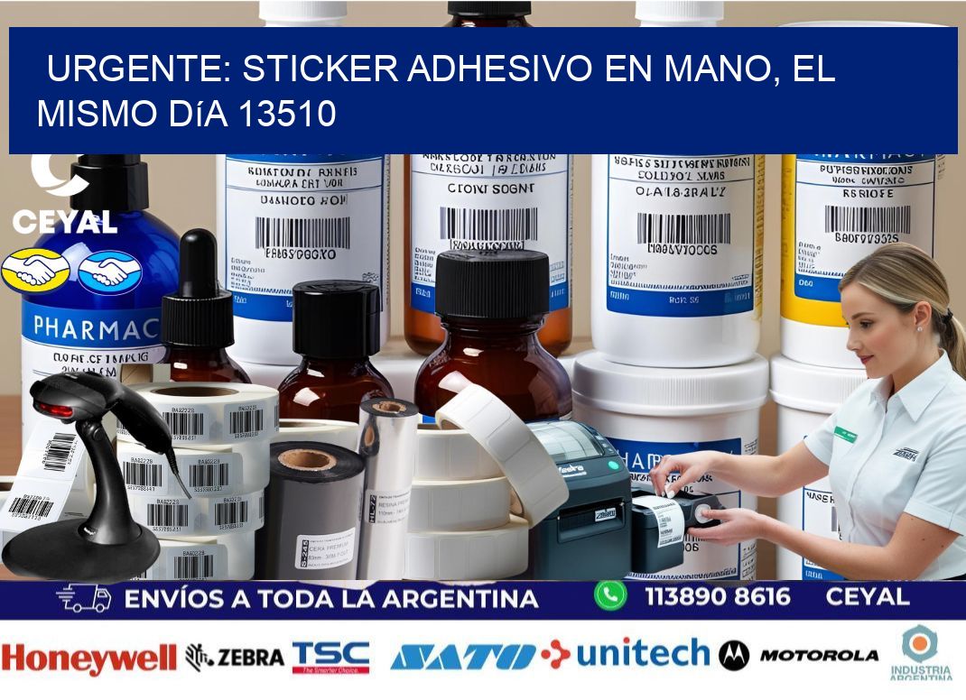 Urgente: Sticker adhesivo en Mano, el Mismo Día 13510