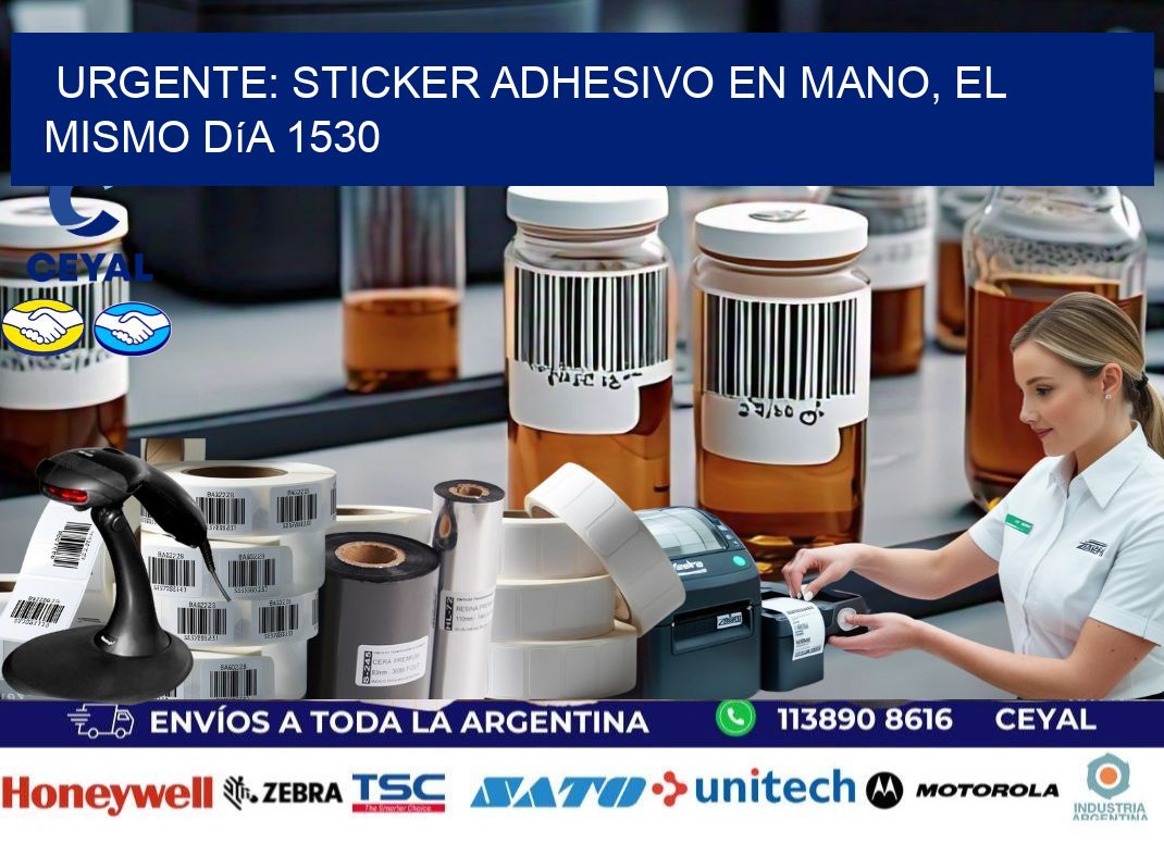 Urgente: Sticker adhesivo en Mano, el Mismo Día 1530