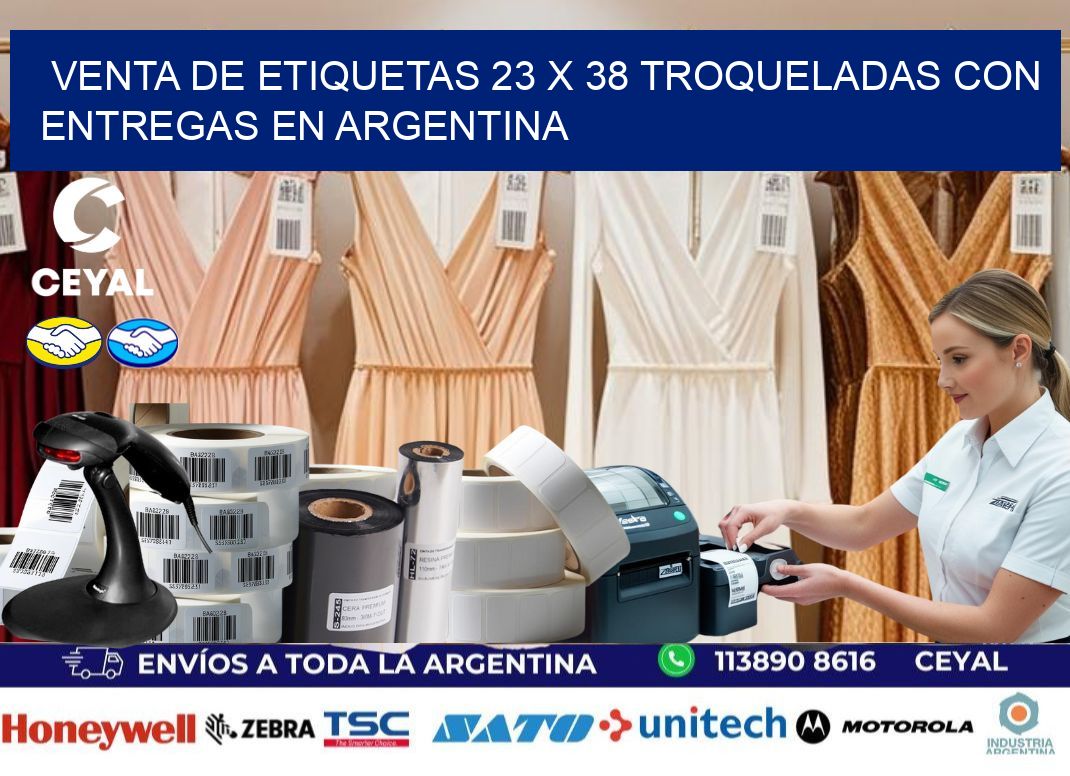 Venta de etiquetas 23 x 38 troqueladas con entregas en Argentina