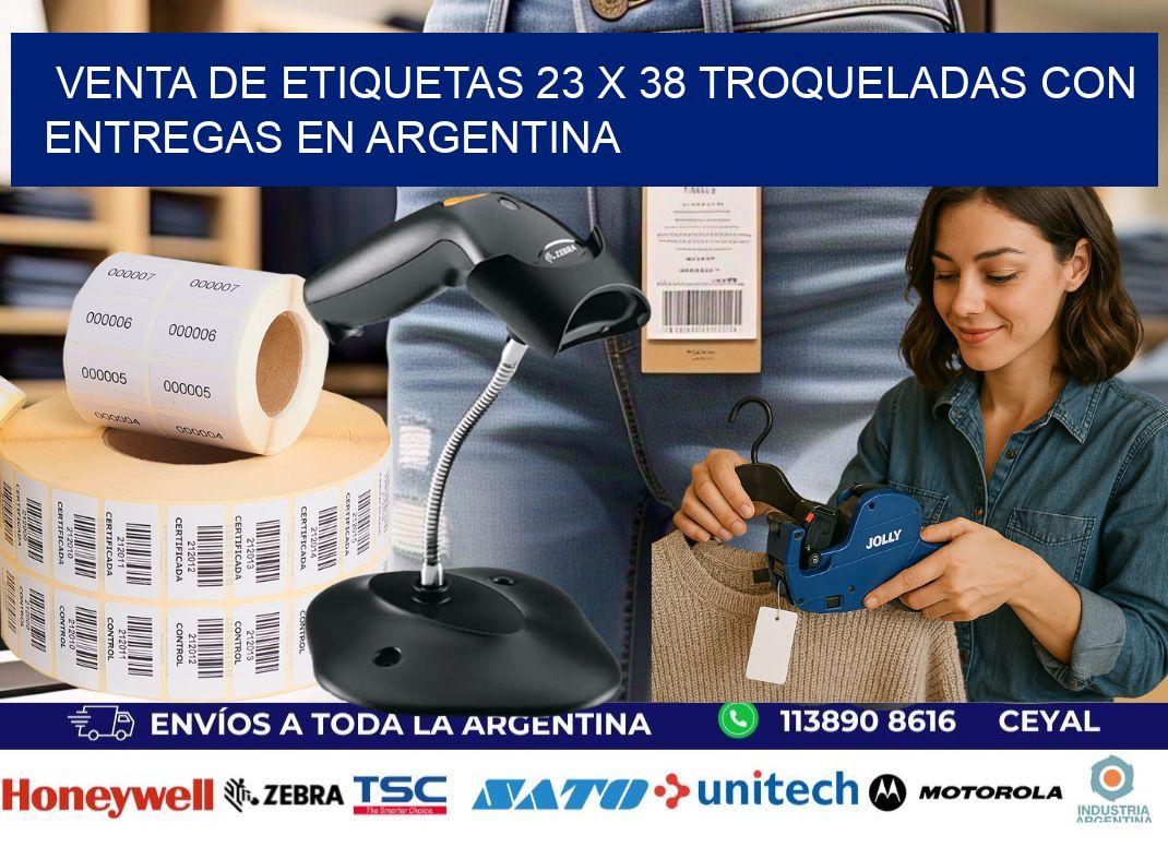 Venta de etiquetas 23 x 38 troqueladas con entregas en Argentina