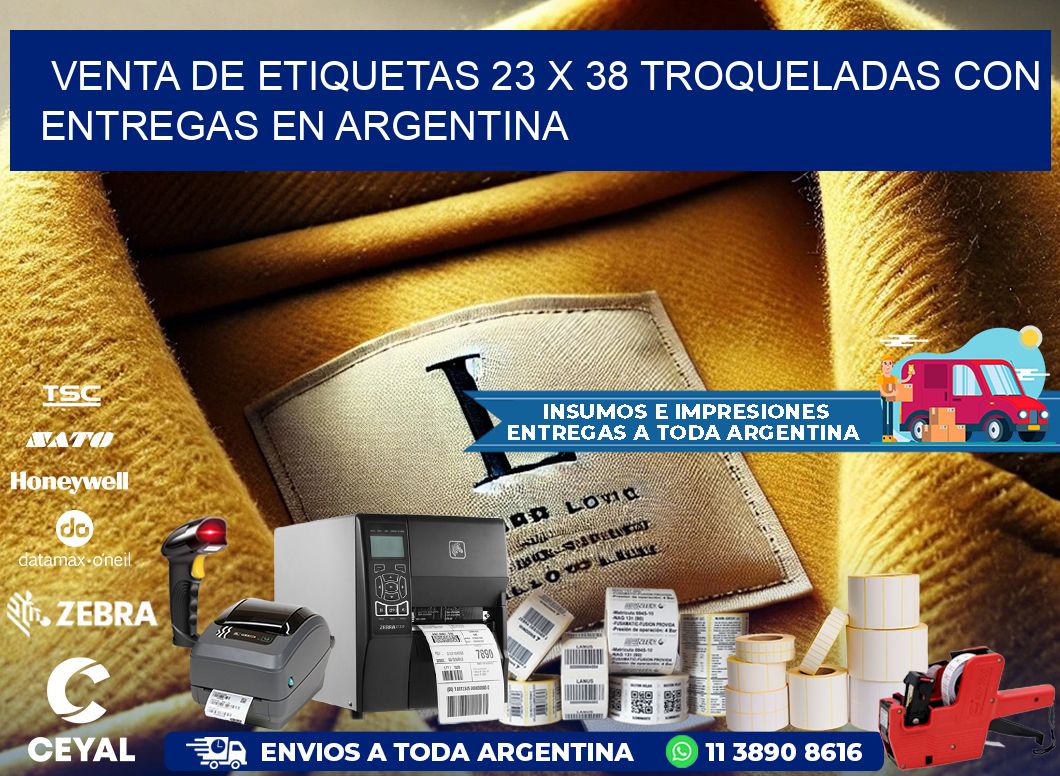 Venta de etiquetas 23 x 38 troqueladas con entregas en Argentina