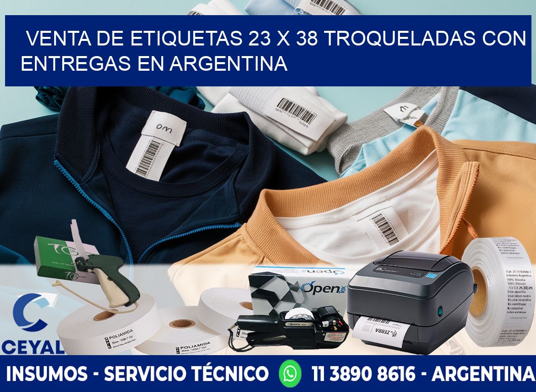 Venta de etiquetas 23 x 38 troqueladas con entregas en Argentina