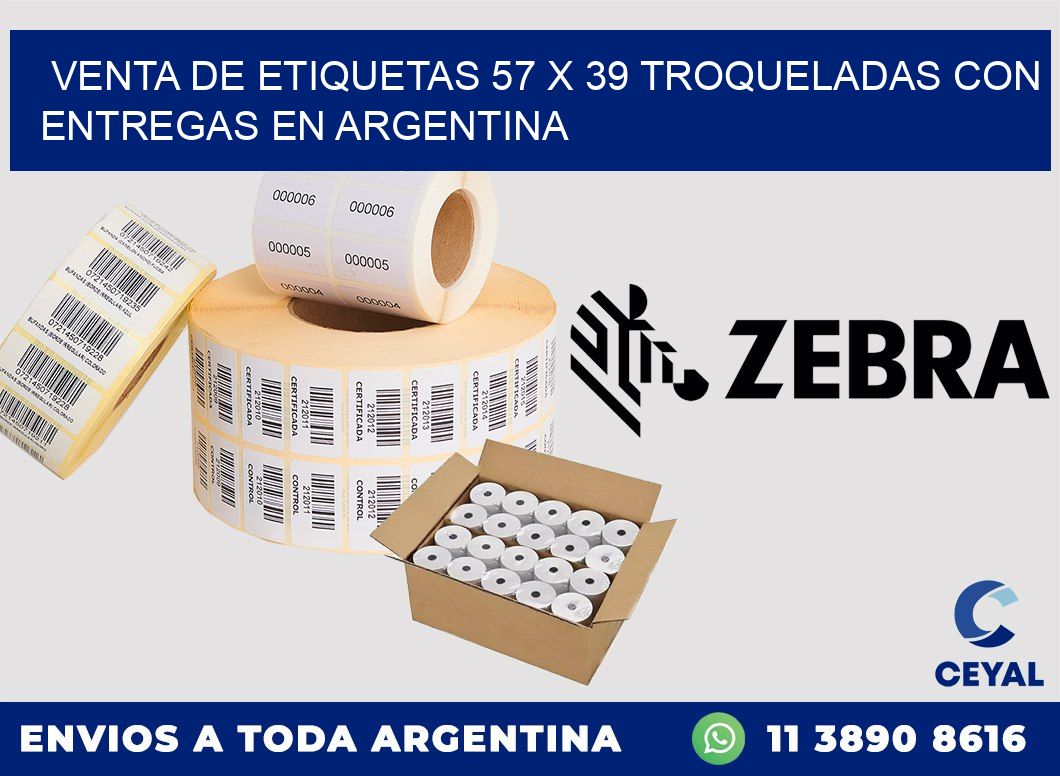 Venta de etiquetas 57 x 39 troqueladas con entregas en Argentina