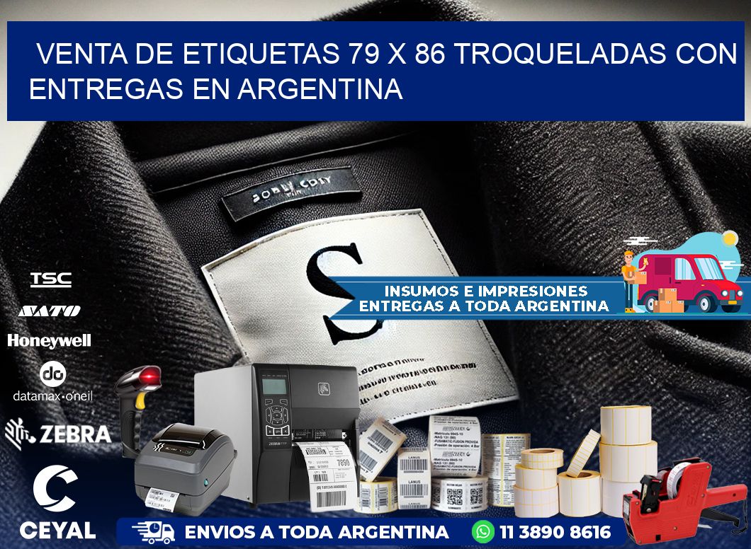 Venta de etiquetas 79 x 86 troqueladas con entregas en Argentina