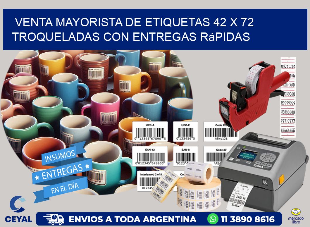 Venta mayorista de etiquetas 42 x 72 troqueladas con entregas rápidas