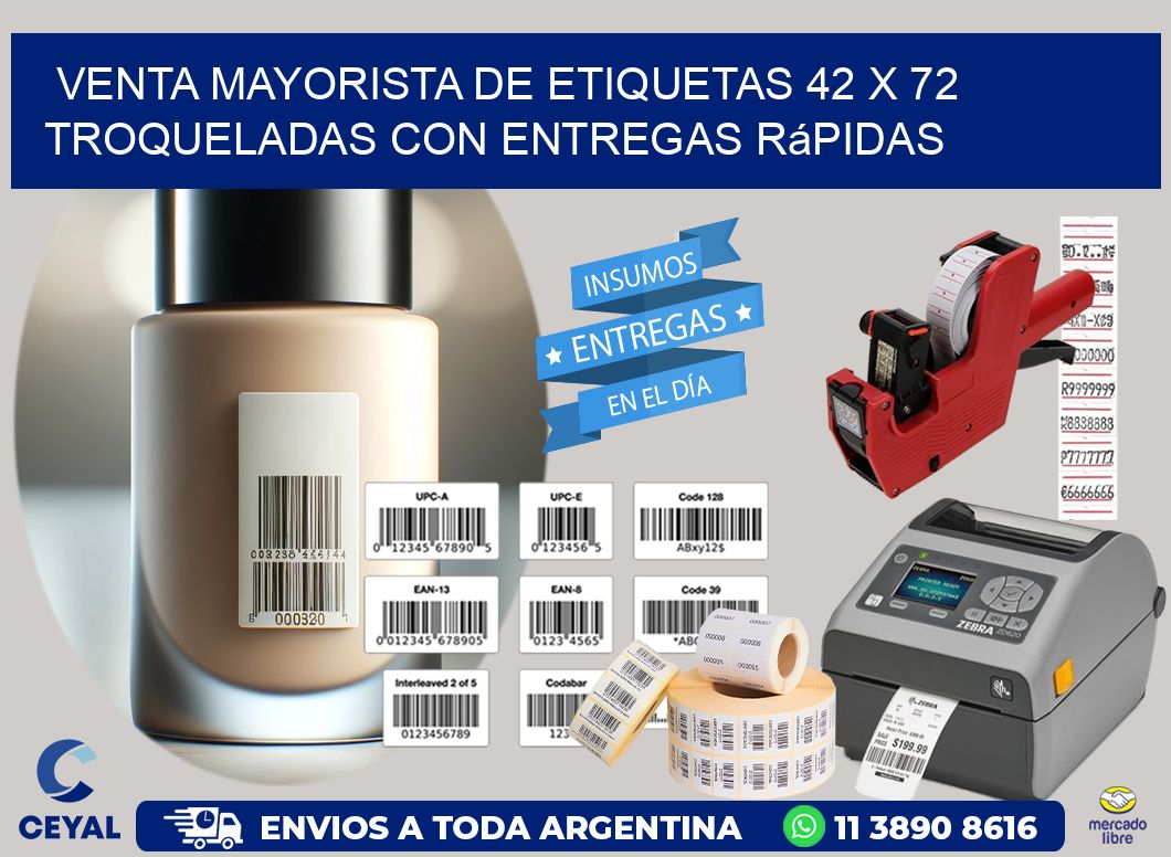 Venta mayorista de etiquetas 42 x 72 troqueladas con entregas rápidas