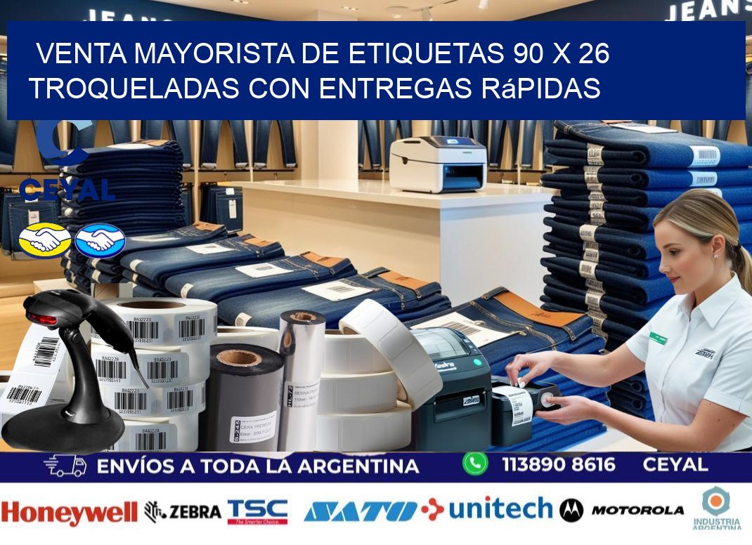 Venta mayorista de etiquetas 90 x 26 troqueladas con entregas rápidas