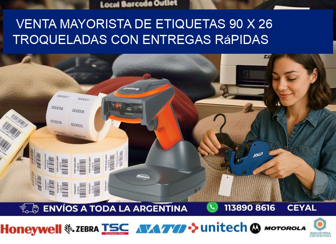 Venta mayorista de etiquetas 90 x 26 troqueladas con entregas rápidas