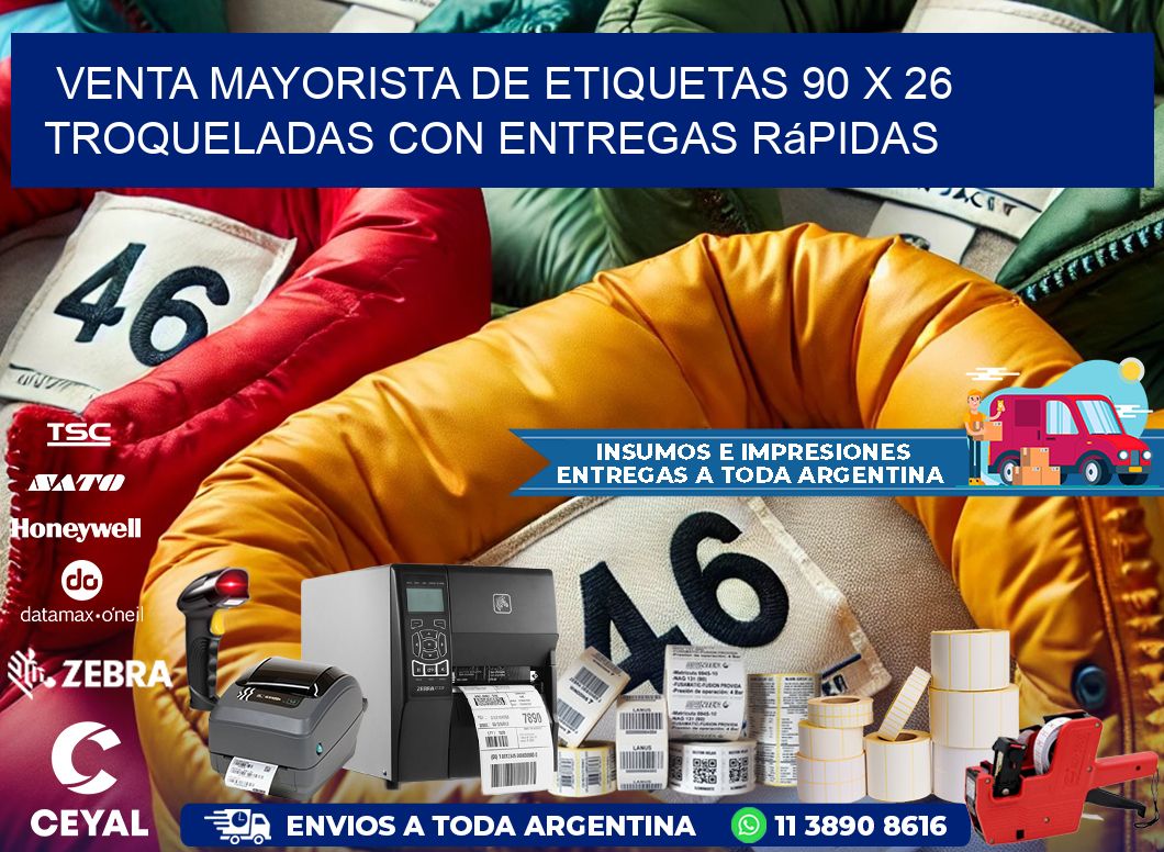 Venta mayorista de etiquetas 90 x 26 troqueladas con entregas rápidas