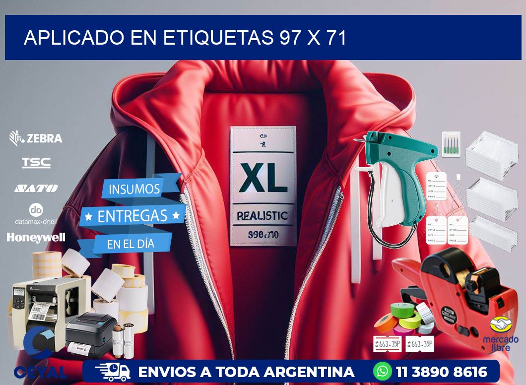 aplicado en etiquetas 97 x 71
