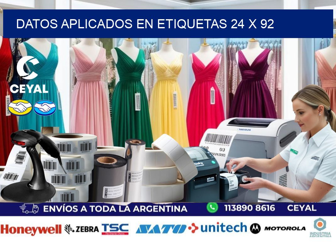 datos aplicados en etiquetas 24 x 92