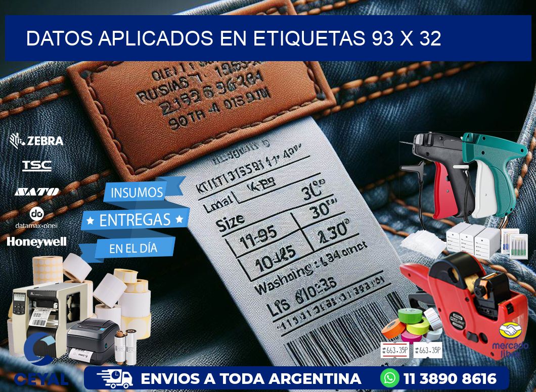 datos aplicados en etiquetas 93 x 32