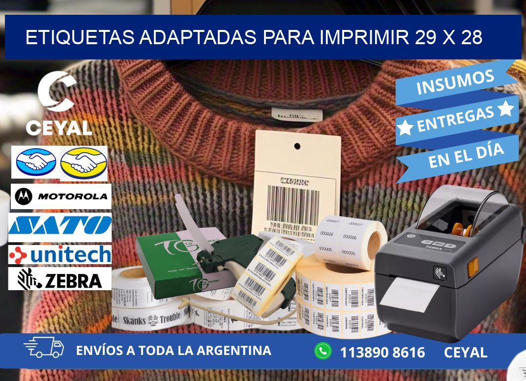 etiquetas adaptadas para imprimir 29 x 28