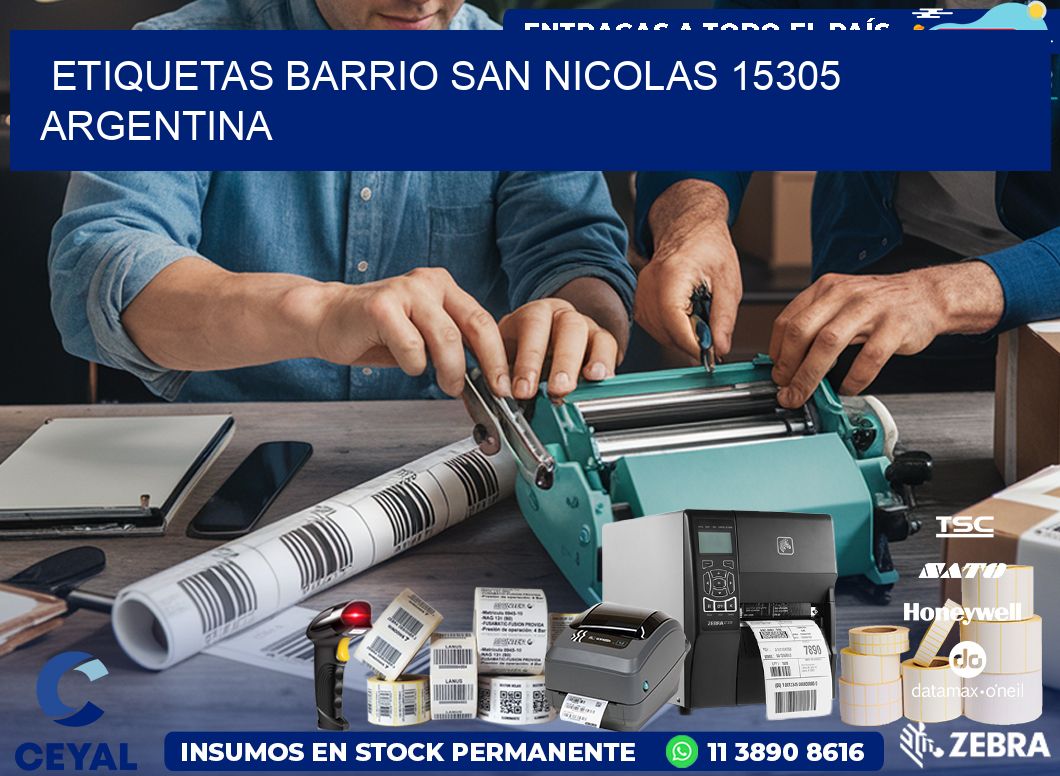 etiquetas barrio san nicolas 15305 argentina