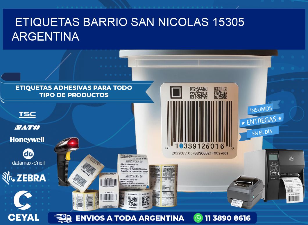 etiquetas barrio san nicolas 15305 argentina