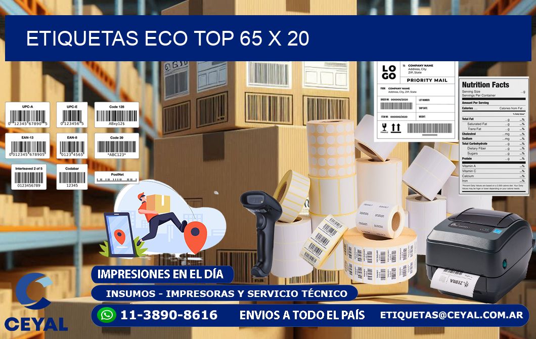 etiquetas eco top 65 x 20