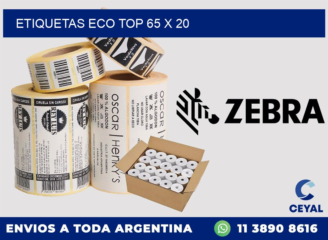 etiquetas eco top 65 x 20