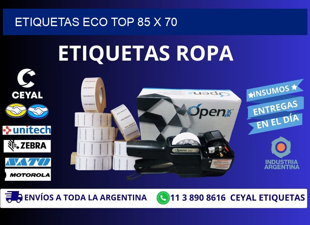 etiquetas eco top 85 x 70