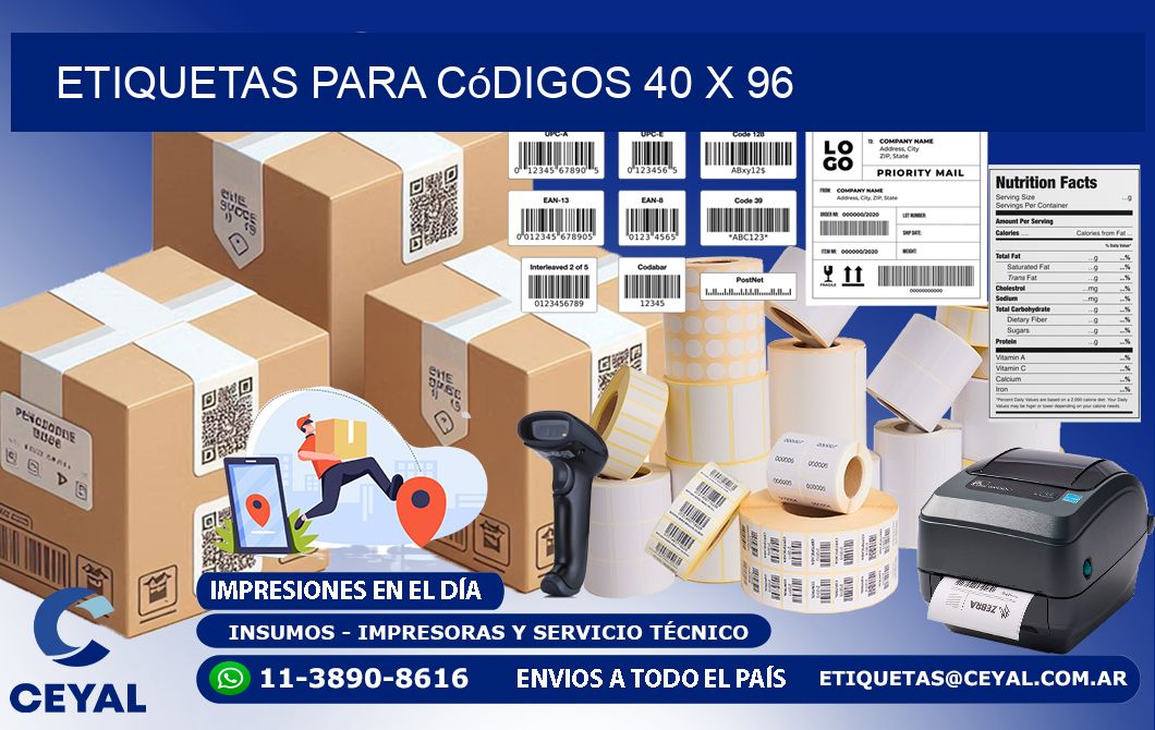 etiquetas para códigos 40 x 96