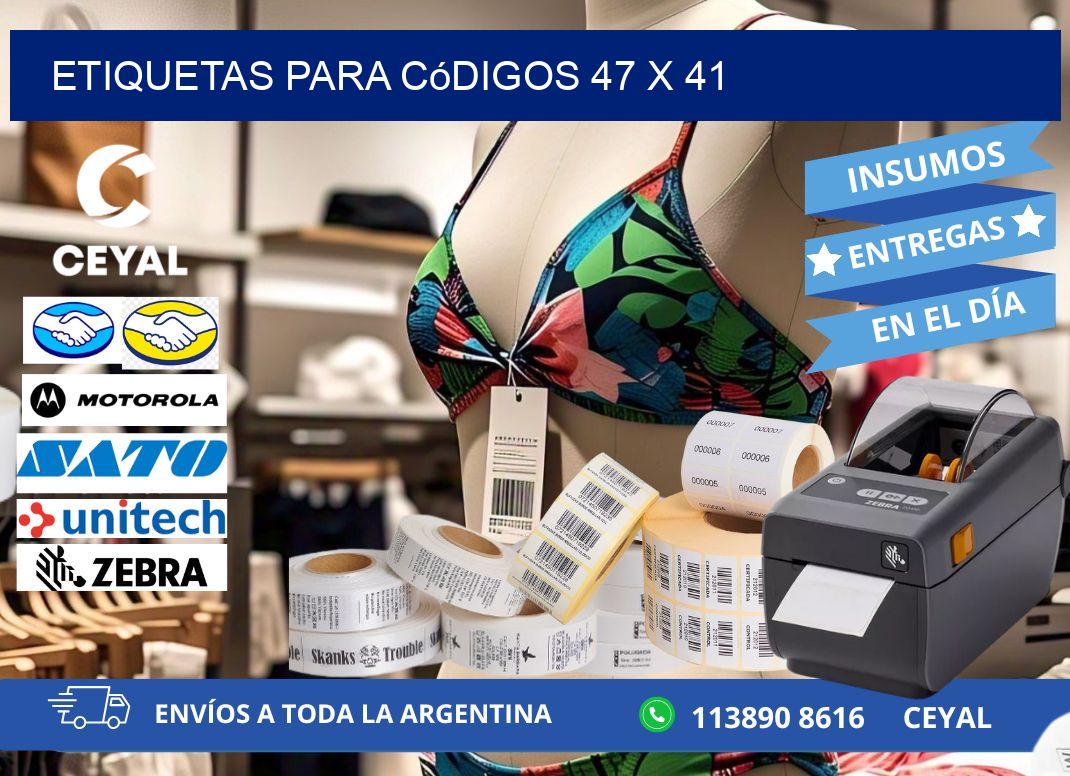 etiquetas para códigos 47 x 41