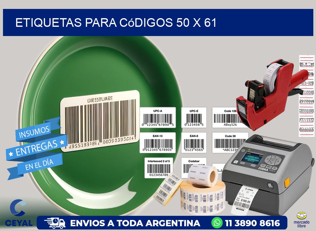 etiquetas para códigos 50 x 61