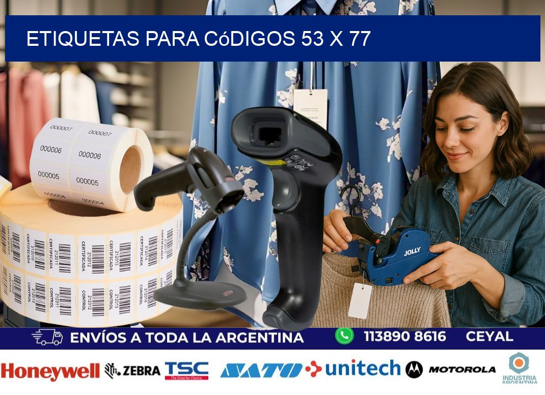 etiquetas para códigos 53 x 77