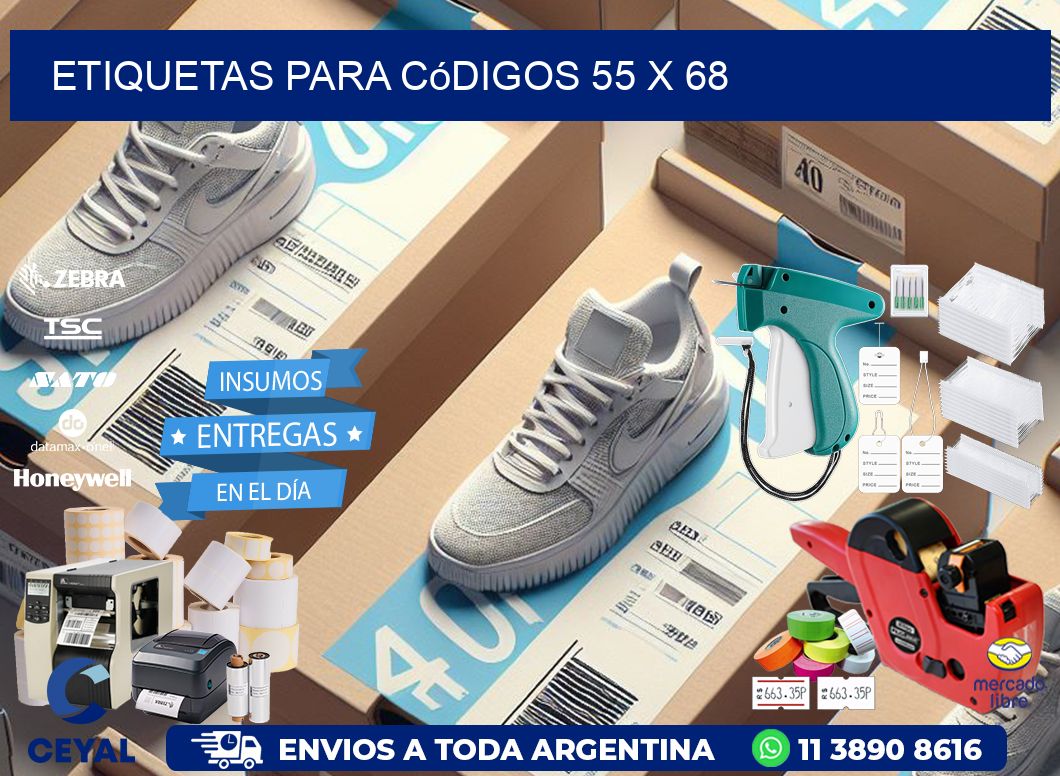 etiquetas para códigos 55 x 68