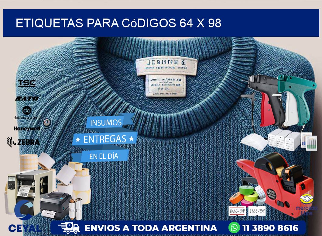 etiquetas para códigos 64 x 98