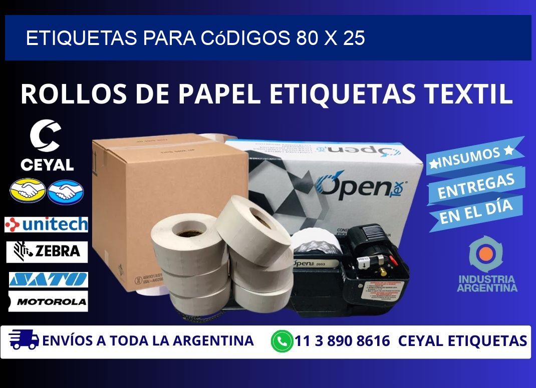 etiquetas para códigos 80 x 25