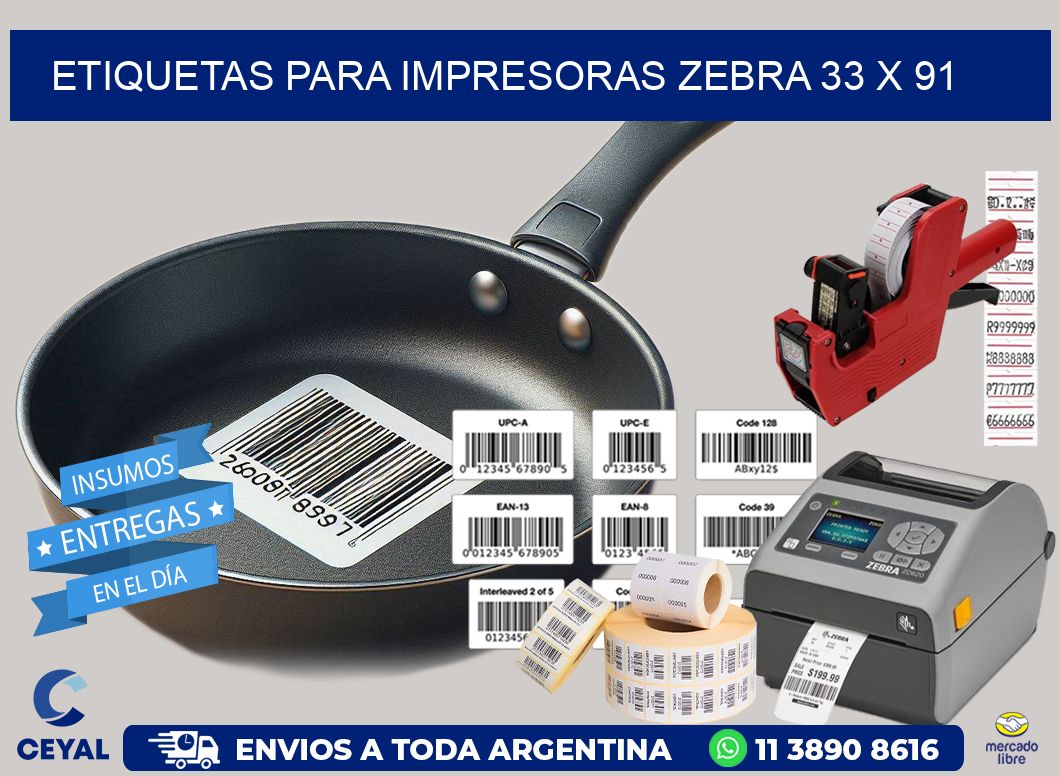 etiquetas para impresoras zebra 33 x 91