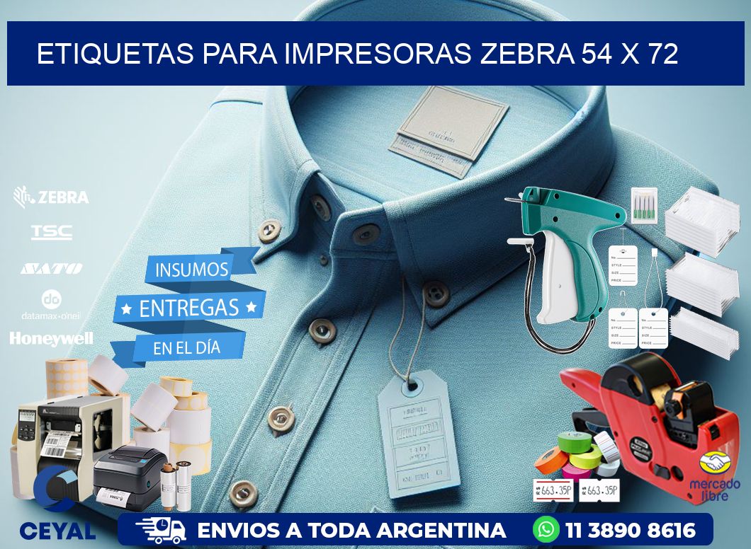 etiquetas para impresoras zebra 54 x 72