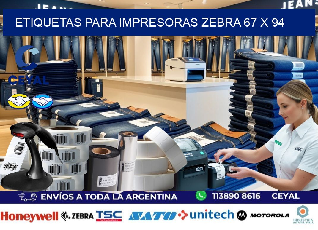 etiquetas para impresoras zebra 67 x 94
