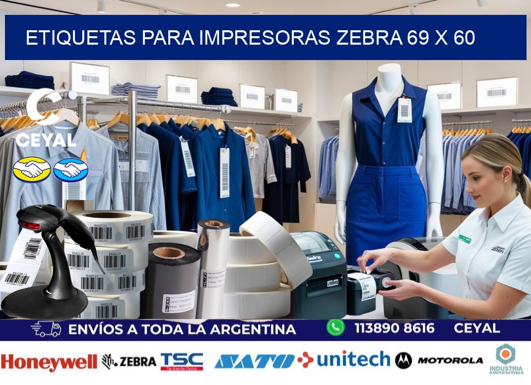 etiquetas para impresoras zebra 69 x 60