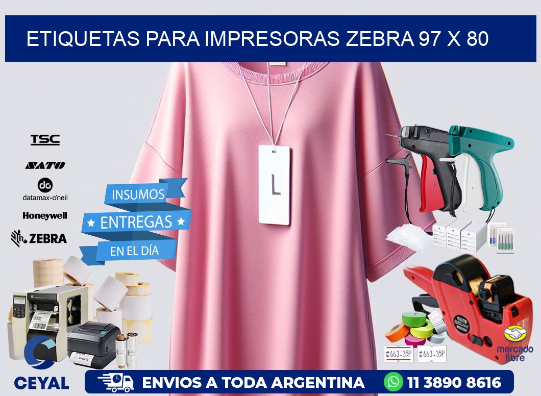 etiquetas para impresoras zebra 97 x 80
