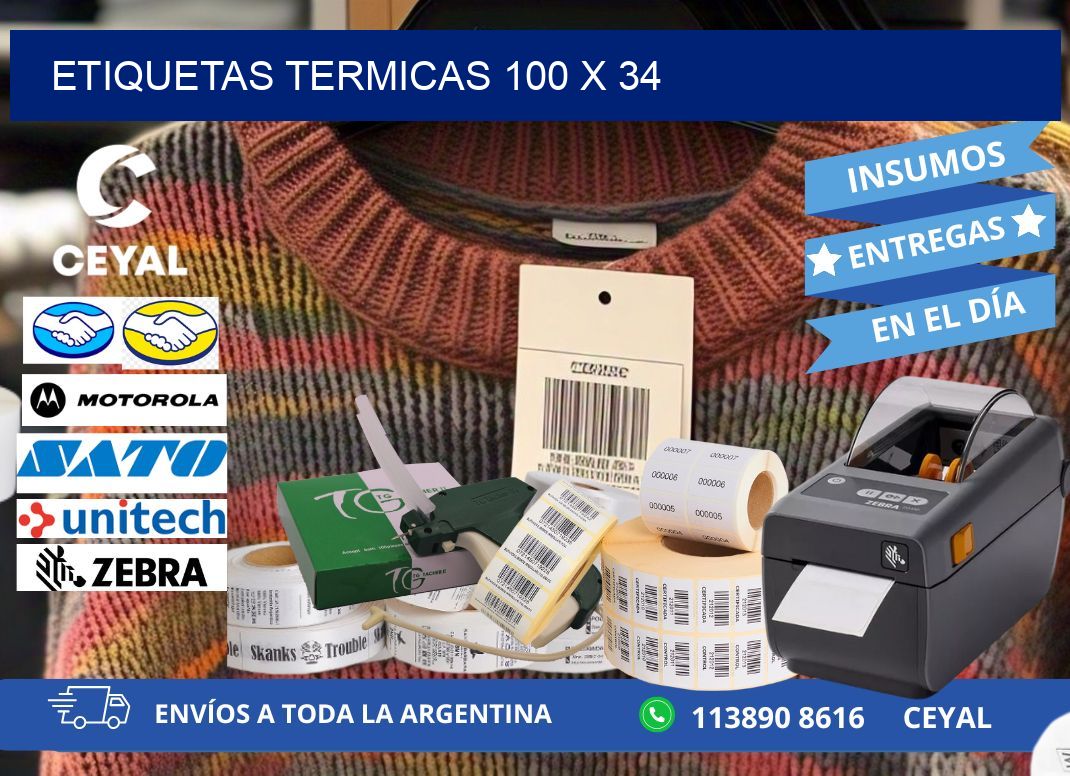 etiquetas termicas 100 x 34