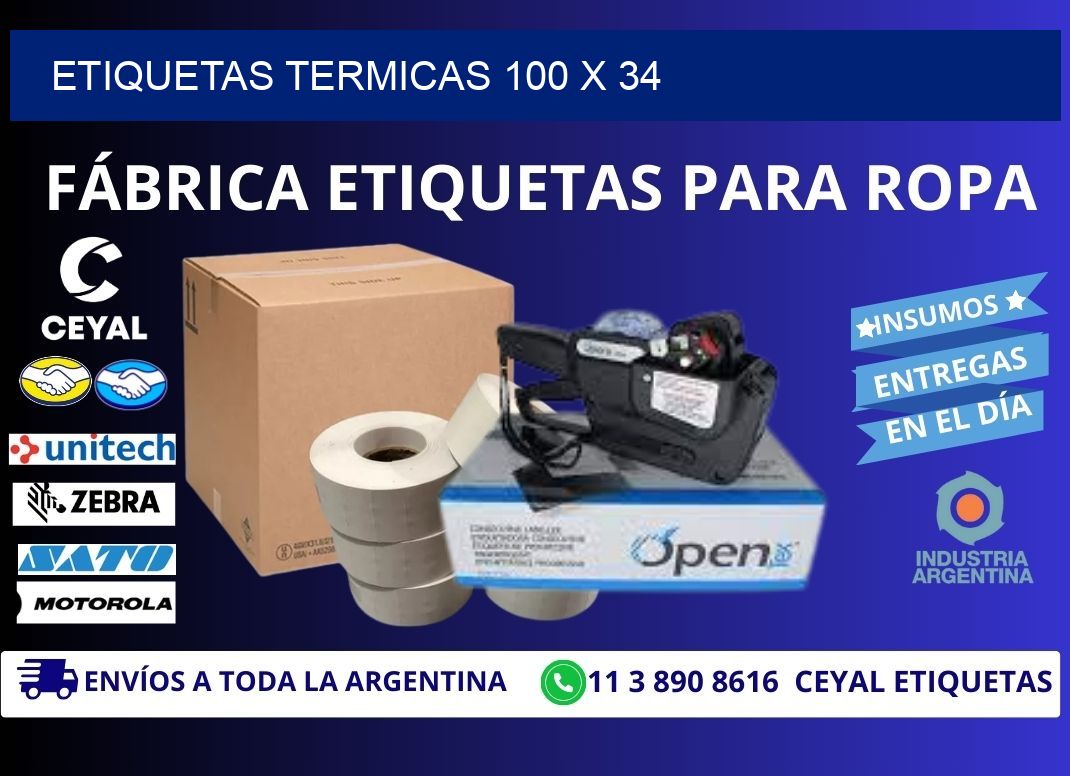 etiquetas termicas 100 x 34