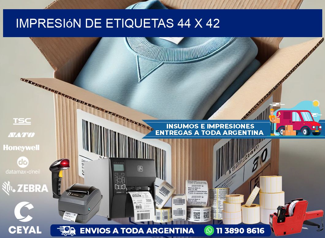 impresión de etiquetas 44 x 42
