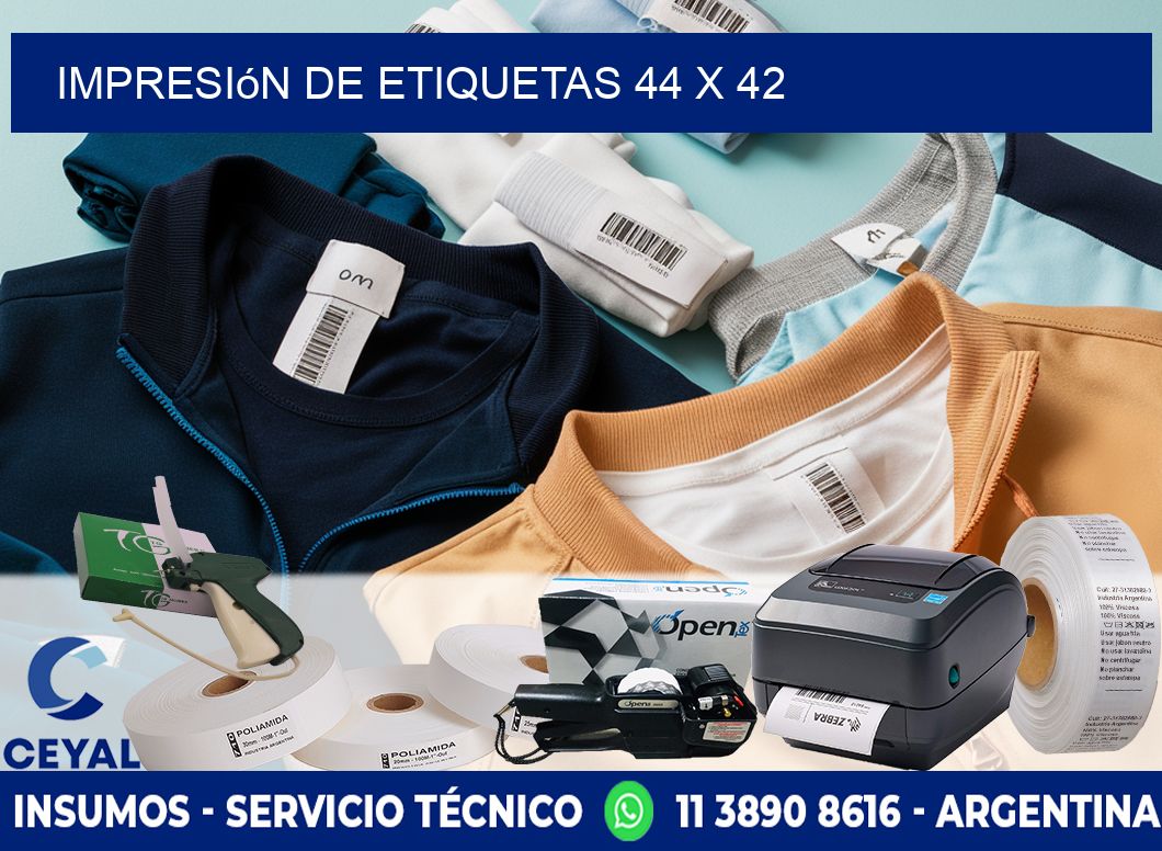 impresión de etiquetas 44 x 42