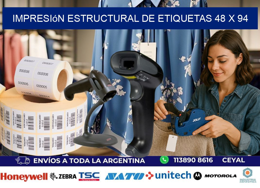 impresión estructural de etiquetas 48 x 94