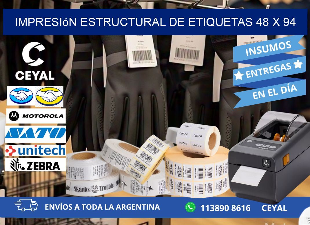 impresión estructural de etiquetas 48 x 94