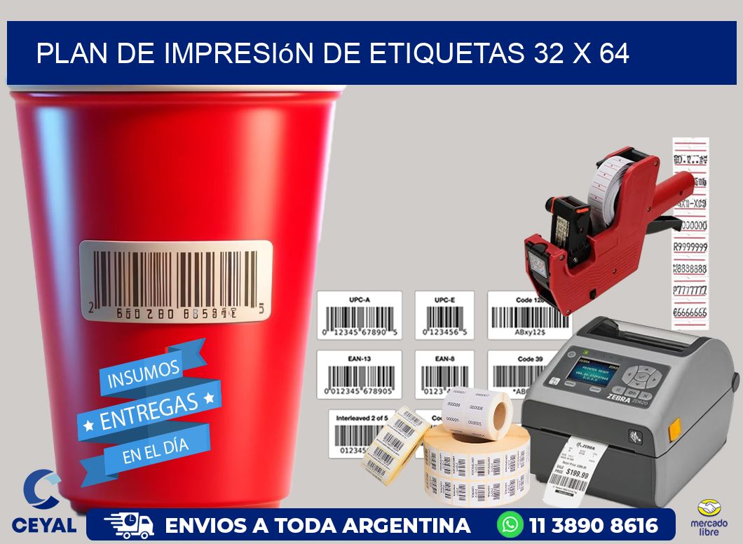 plan de impresión de etiquetas 32 x 64