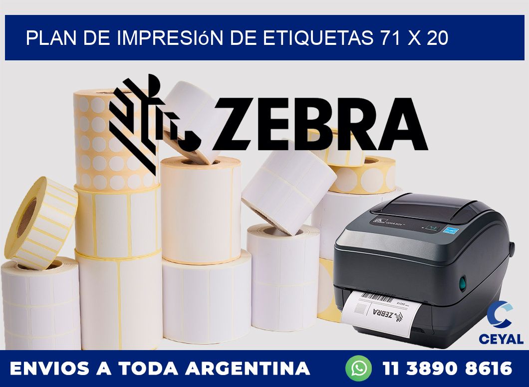 plan de impresión de etiquetas 71 x 20